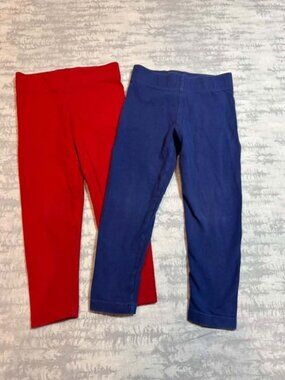 Mini Boden Red and Navy Leggings 2 Pack 2-3Y